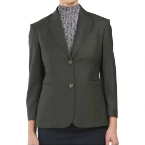 Theory Grey Linworth Virgin Wool Two Button Blazer Size 4 - Picture 8 of 9